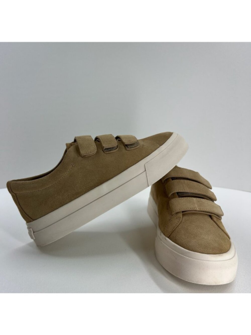 Vince Sunnyside Suede Platform Sneakers Women Size US 7 Multi Strap Sand Beige - Picture 5 of 12